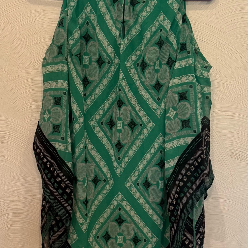 Alfani Green Graphic Asymmetrical Tank Top